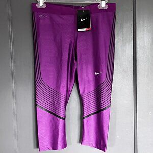 NWT Nike Power Speed Running Capris Tights Cosmic Purple Women's Medium M 801694
